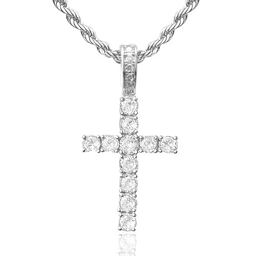 OOTDAY Silver Cross Necklace for Women, Silver Cross Pendant Necklace for Women Men, Diamond Cross Necklaces,Gold Cross Necklaces, Faith Cross Jewelry, Cute Trendy Silver Jewelry Gifts for Women | Amazon (US)