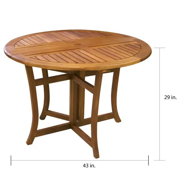 Eilaf 43" Round Eucalyptus Folding Table - N/A - Overstock - 30244427 | Bed Bath & Beyond