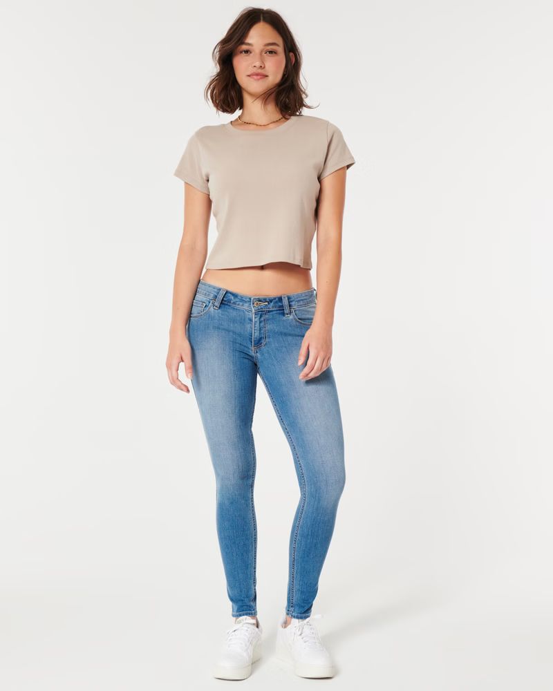 Curvy Low-Rise Medium Wash Super Skinny Jeans | Hollister (US)