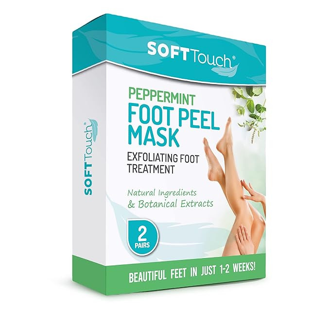 Soft Touch Foot Peel Mask - Pack of 2 Feet Peeling Masks for Dry, Cracked Heels & Calluses - Exfo... | Amazon (US)