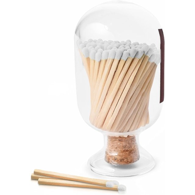 Decorative Match Holder for Fancy Matches Included - Matches in a Jar - Glass Match Cloche - Moth... | Walmart (US)