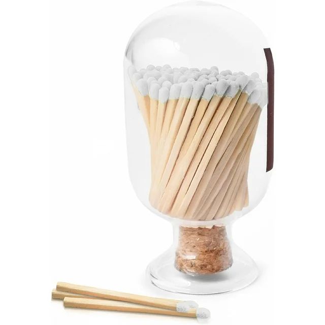 Decorative Match Holder for Fancy Matches Included - Matches in a Jar - Glass Match Cloche - Moth... | Walmart (US)