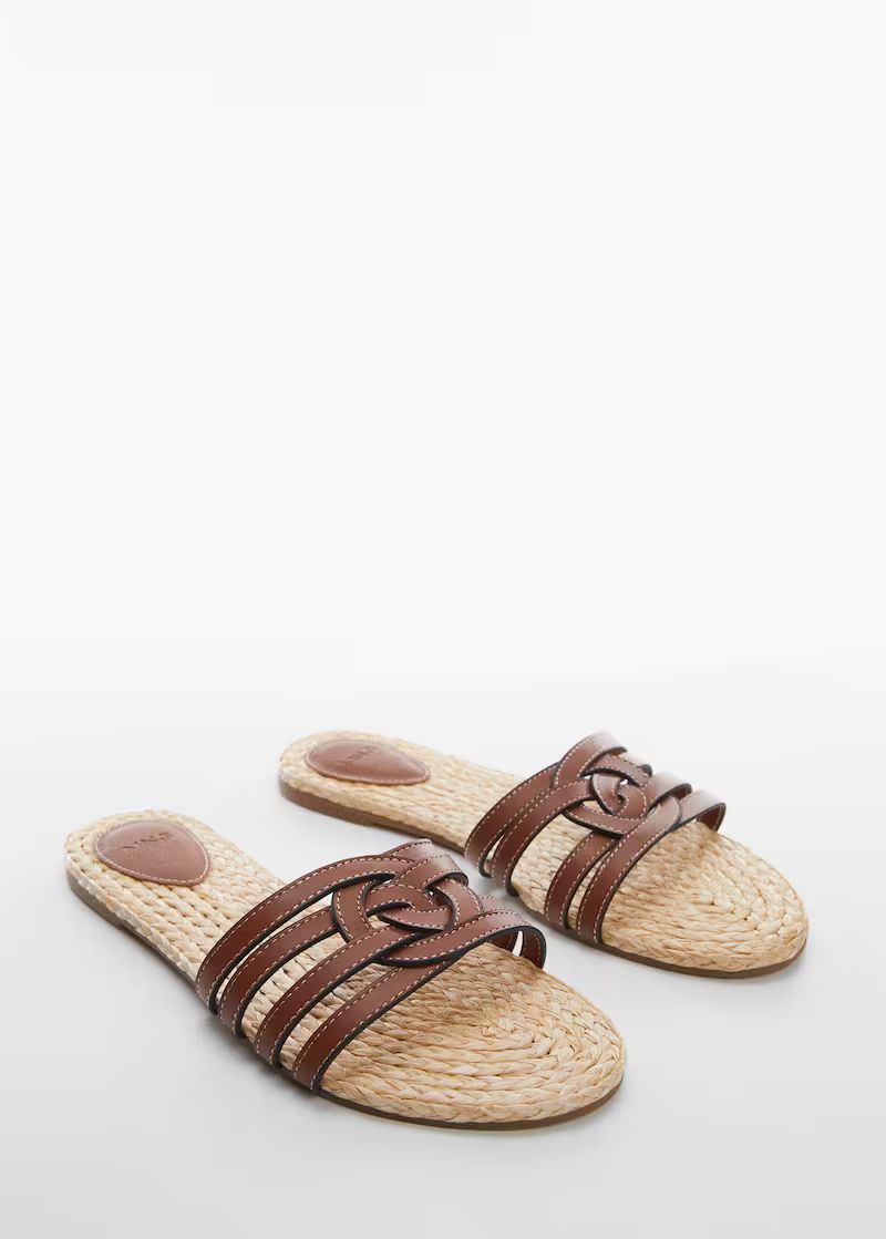 Sandale mit kontrastriemen -  Damen | Mango Deutschland | MANGO (DE)