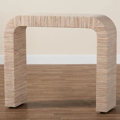 Bali & Pari Yareli Bohemian Woven Natural Grasscloth Console Table | Wayfair North America