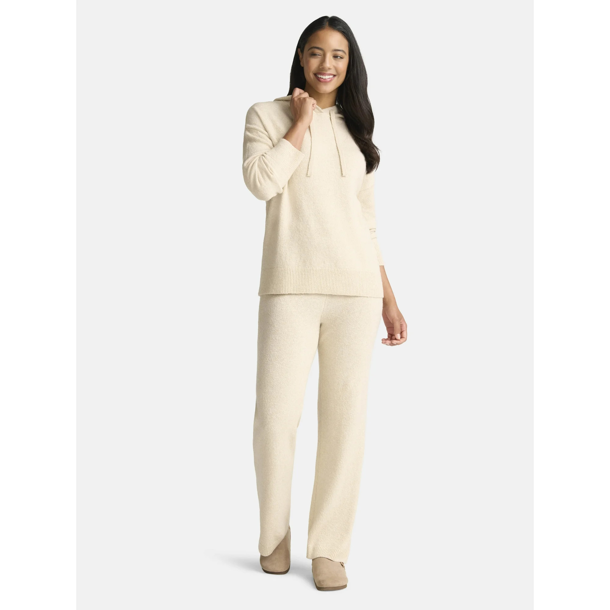 Time and Tru Women's and Women’s Plus Sweater Hoodie and Pants Set, Sizes XS-4X | Walmart (US)