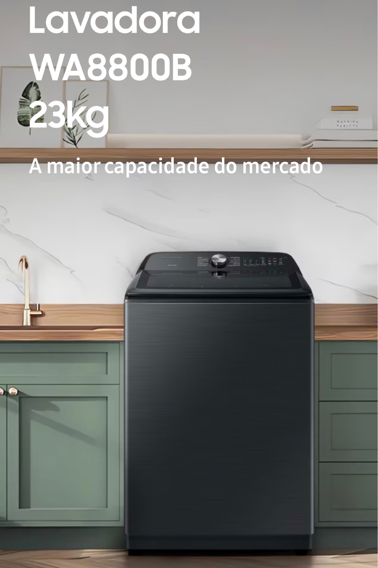Uma das principais características da WA8800 é a tecnologia ecobubble. Com ela, a máquina mistura ar, água e detergente para criar bolhas de espuma capazes de penetrar profundamente nas fibras dos tecidos. 