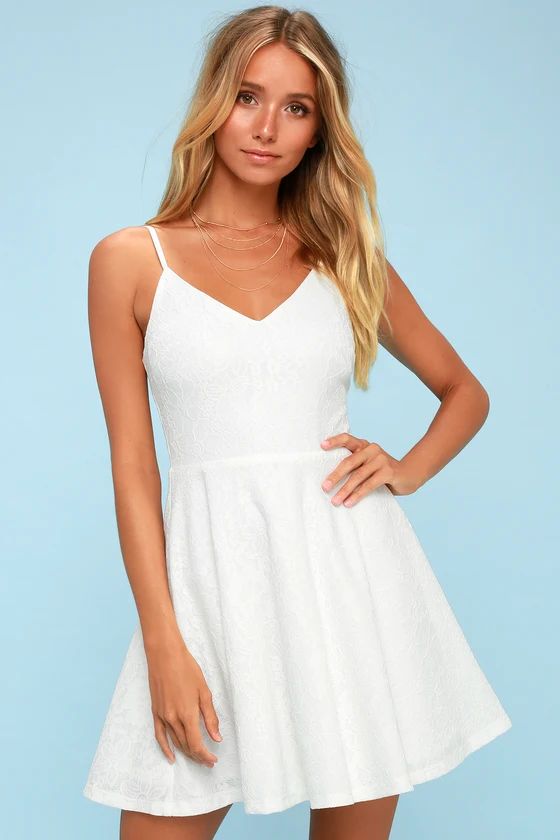 Way With Words White Lace Skater Dress | Lulus (US)