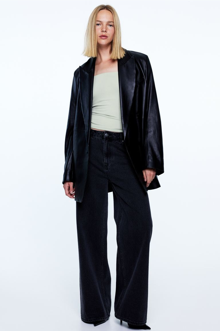 Long-sleeved Jersey Top - Light dusty green - Ladies | H&M US | H&M (US + CA)