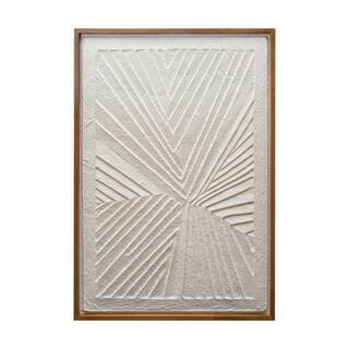 25.62 in. x 37.37 in. White Handmade Paper Textured Wall Art | The Home Depot