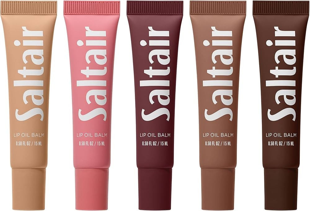 Saltair Hydrating Lip Oil Balm, Clear and Tinted Lip Gloss, Essentials Shades 5-Pack. Moisturizin... | Amazon (US)