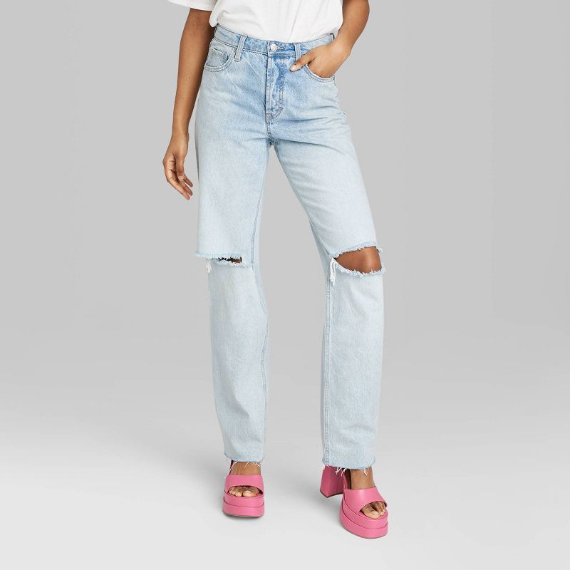 Women's High-Rise Straight Jeans - Wild Fable™ Light Wash | Target