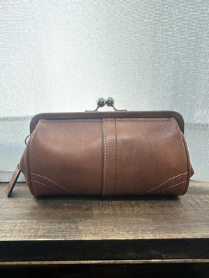 COACH SOHO VINTAGE French Kiss Lock BROWN LEATHER Framed COIN PURSE CLUTCH  | eBay | eBay US