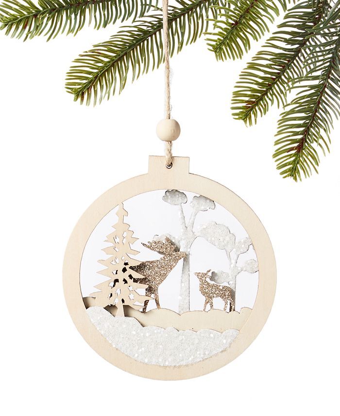 Holiday Lane Northern Holiday Snowy Scene Ornament, Created for Macy's & Reviews - Shop All Holid... | Macys (US)
