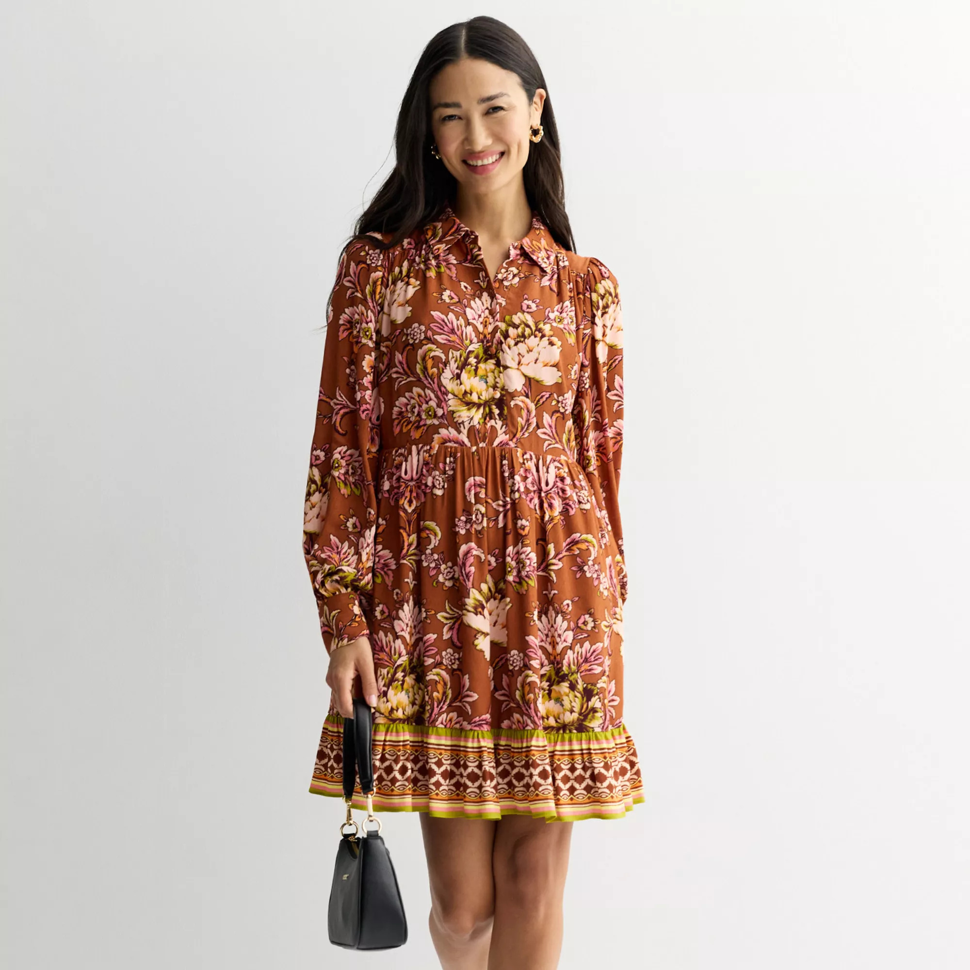 Women's Farmers Market Collar Flowy Mini Dress | Kohl's