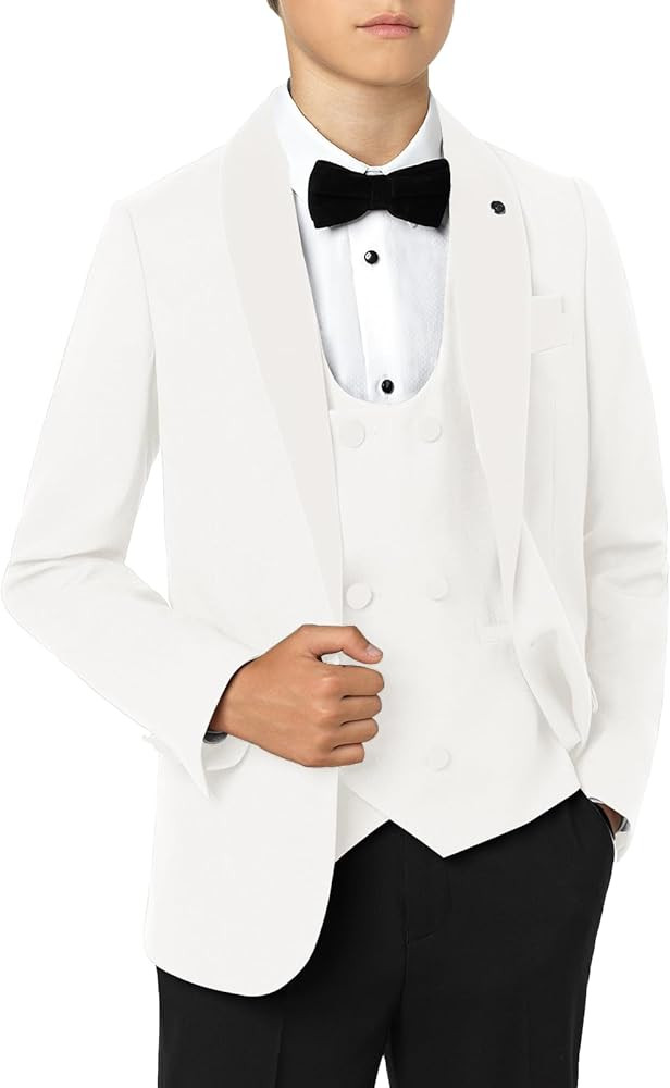 Boys Blazer Jackets Kids Single Breasted Solid School Suit Uniform Coats 5-14 Years | Amazon (US)