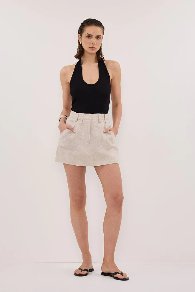 EVA NATURAL LINEN SKORT | DISSH