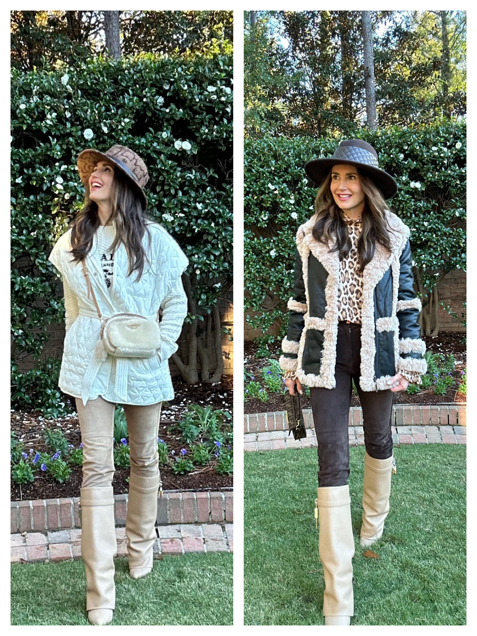 Ready for Snow! ❄️
Which look is your Favorite? 1 or 2?? 

I haven't been to our home in Park City in over a year due to our renovation in Bham and miss it! I want to go for a wintery visit bc it's been so warm here in Bham...and it's Nov!! Need cold weather ASAP. These gorg fedora hats just arrived; so excited to take these on my upcoming trip! 

Elegance with an Edge. A perfect way to update your style for your Fall & Winter Wardrobe. 

Luxe hats by @ericjavits

Quilty Fedora Hat in Chocolate - wool felt fedora is water repellent with a vegan quilted leather band. Elasticized inner band fits most. Highest quality materials and designed and finished in the USA. 

MS Cool Wool Felt Fedora in Brown Python - Hand blocked wool fedora hat banded with lamb leather, water-repellent and packable. 

#ad #ericjavits #luxuryhats
#winterhats #fallhats #fedorahats
#fallfashiontrends #winterfashiontrends
#winterwardrobe #cozyvibesonly


#LTKOver40 #LTKStyleTip #LTKGiftGuide