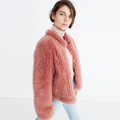 Pre-order Pink Mongolian Shearling Jacket | Madewell