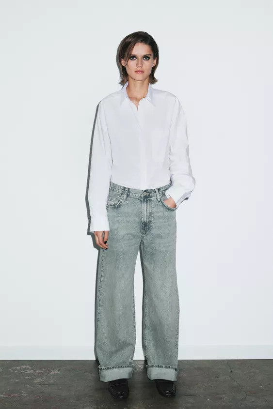 ZW COLLECTION MID-RISE BAGGY JEANS | Zara US