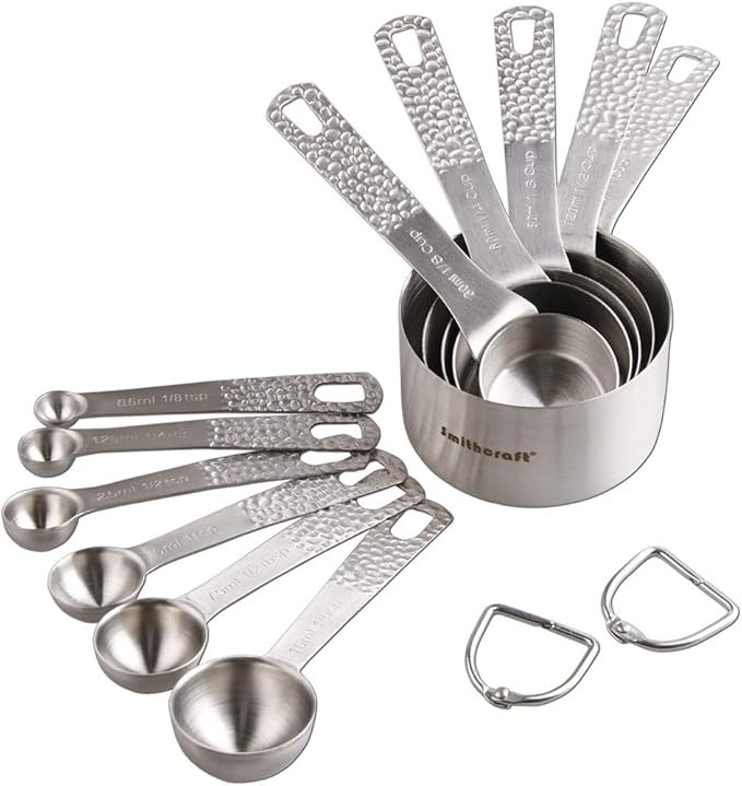 Measuring Cups and Measuring Spoons Set, Stainless Steel Measuring Cups and Spoons Set, 18/8 Stee... | Amazon (US)