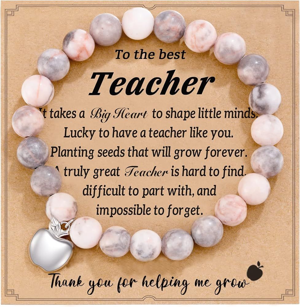 HGDEER Natural Stone Teacher Appreciation Gifts/Graduation Gifts for Women/Men/Girls with Gift Me... | Amazon (US)