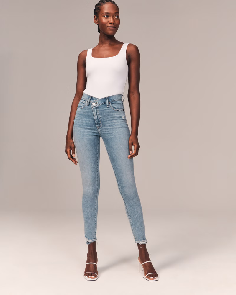 Women's High Rise Super Skinny Ankle Jean | Women's Bottoms | Abercrombie.com | Abercrombie &amp; Fitch (US)