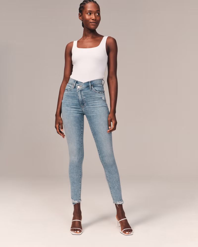 Women's High Rise Super Skinny Ankle Jean | Women's Bottoms | Abercrombie.com | Abercrombie & Fitch (US)