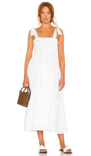 Bellamy Midi Dress in Plain White | Revolve Clothing (Global)