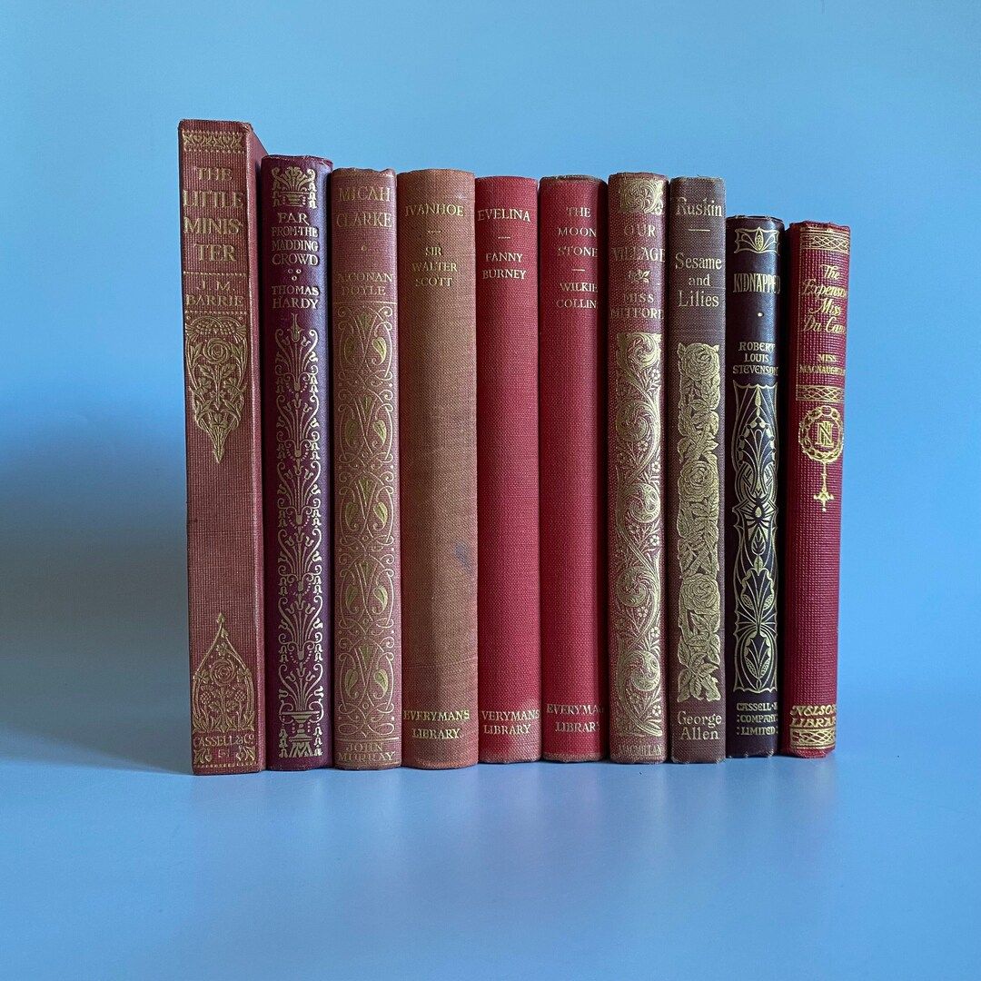 Vintage Bookshelf Decorative Hardback Books - Old Vintage Upcycled Classic Literature  - Classic ... | Etsy (UK)