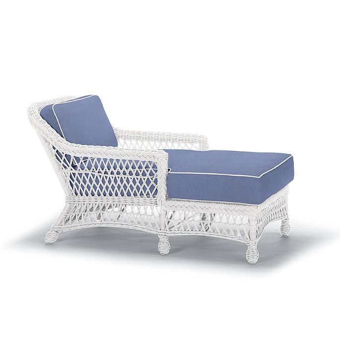 Hampton Chaise Lounge with Cushions in Ivory Finish | Frontgate | Frontgate