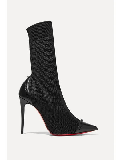 Dovi Dova 100 studded leather-trimmed stretch-knit sock boots | NET-A-PORTER (UK & EU)