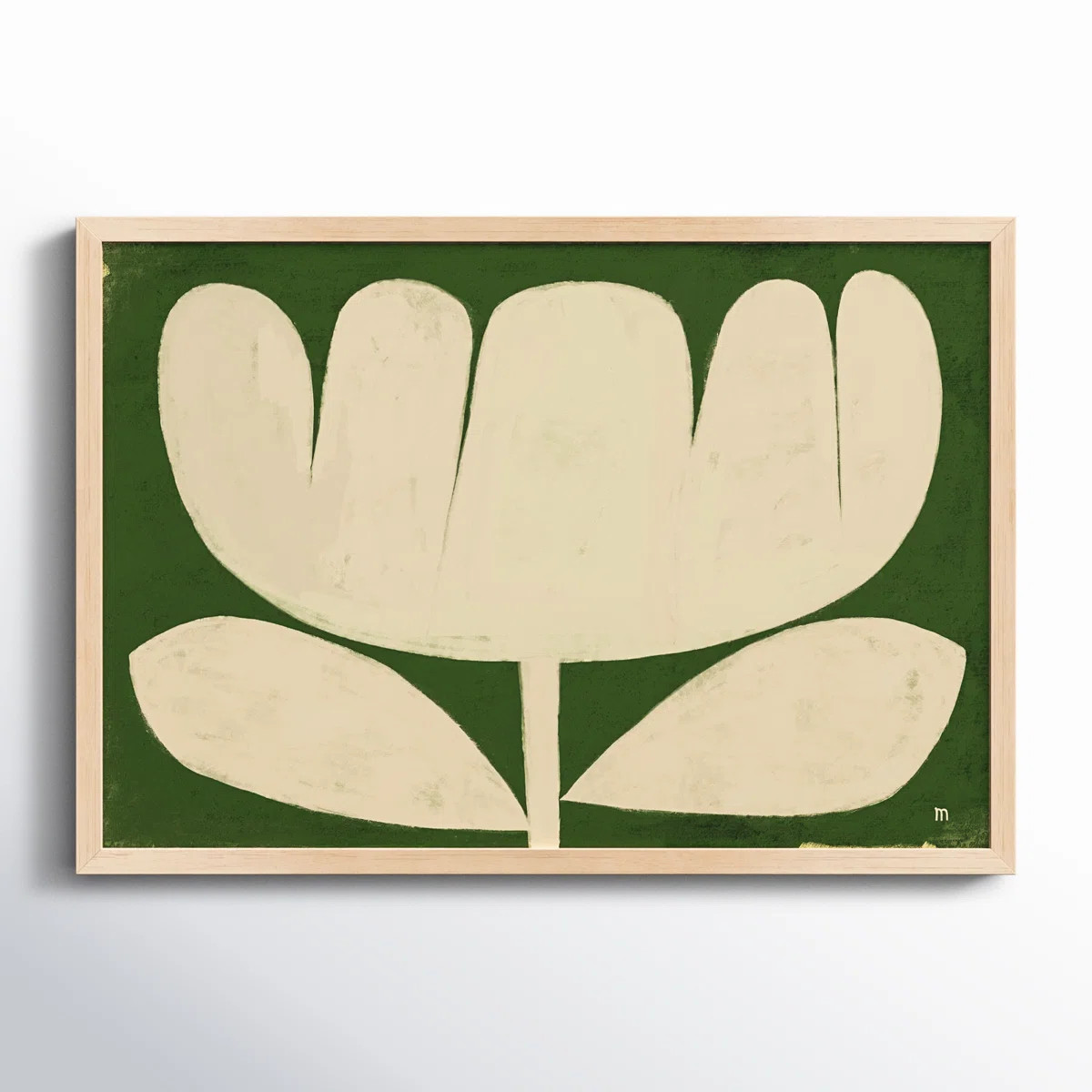 " Flower On Green " by StudioM Painting Print | Wayfair North America