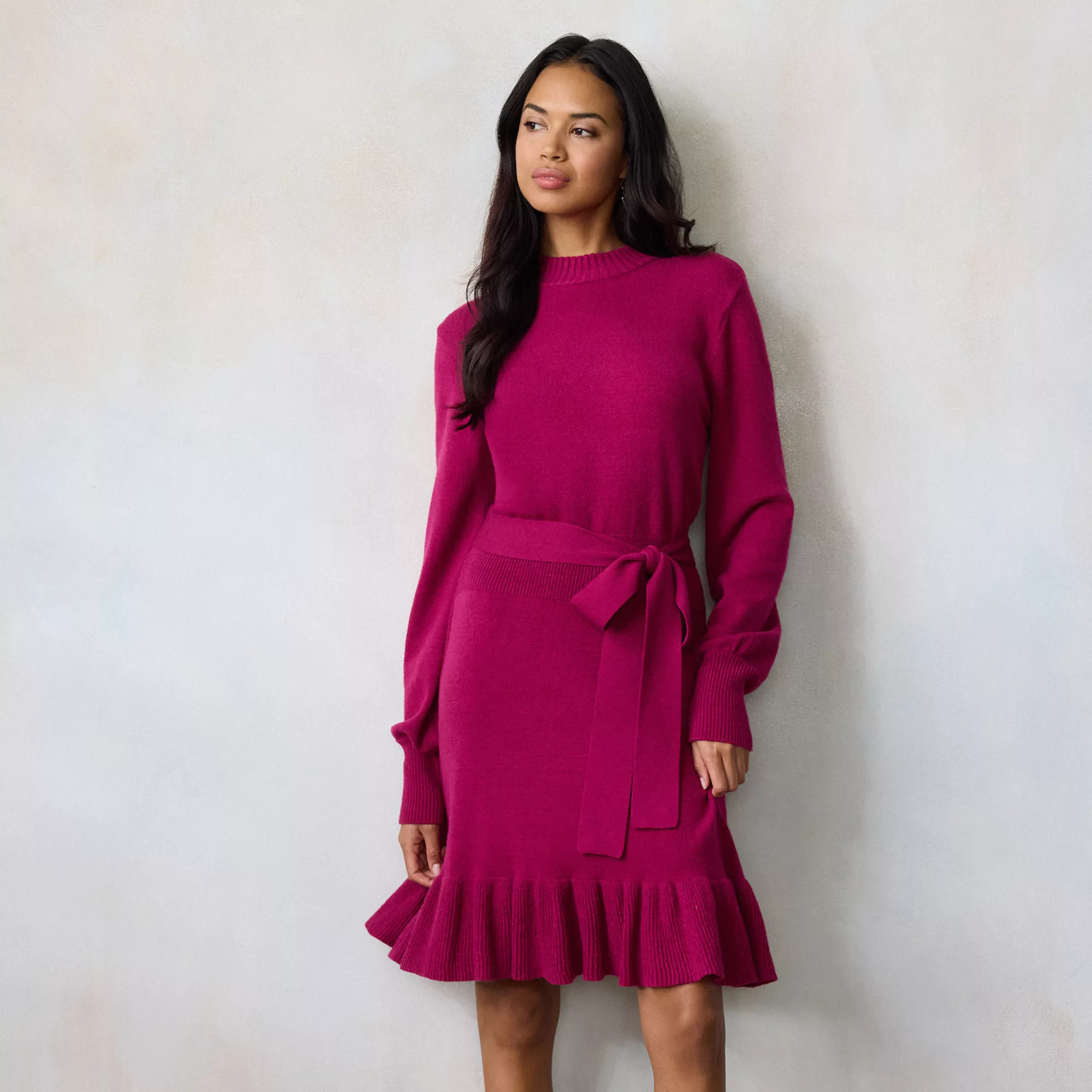 Women's LC Lauren Conrad Mockneck Ruffle Mini Dress | Kohl's