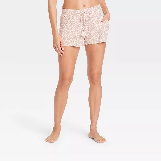 Women's Beautifully Soft Leopard Print Pajama Shorts - Stars Above™ Pink | Target