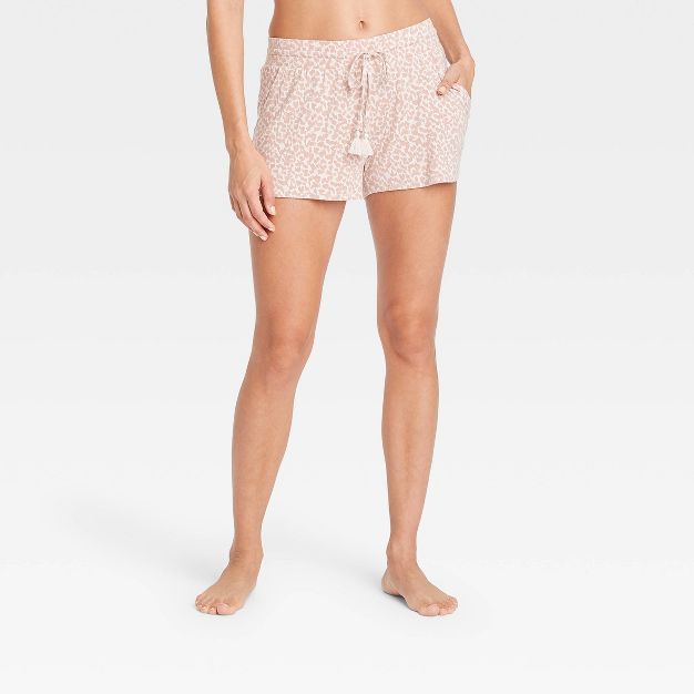 Women's Beautifully Soft Leopard Print Pajama Shorts - Stars Above™ Pink | Target