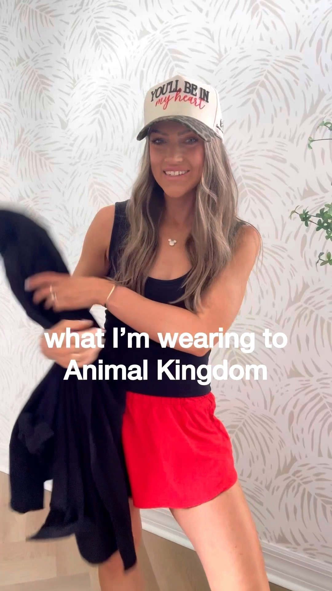 Disney outfit 🐆 I’m wearing a small in the skort, XS tank & top. A moment for THIS HAT! How freakin cute y’all?! And whether you have future Disney plans or not, this skort, tank & top are spring & summer ESSENTIALS. I live in this skort all summer long! And idk what I did before these bra tanks… at this point, I have every color. They make life so easy! And the button-down is also cute as a coverup! Feel free to save for outfit inspo or send to a friend coming to the parks soon that needs an outfit idea. ♥️ #disneyoutfit #disneyoutfitidea #animalkingdom #disneymom #disneymoms #amazonfavorites #bratank #skort #springbreak 