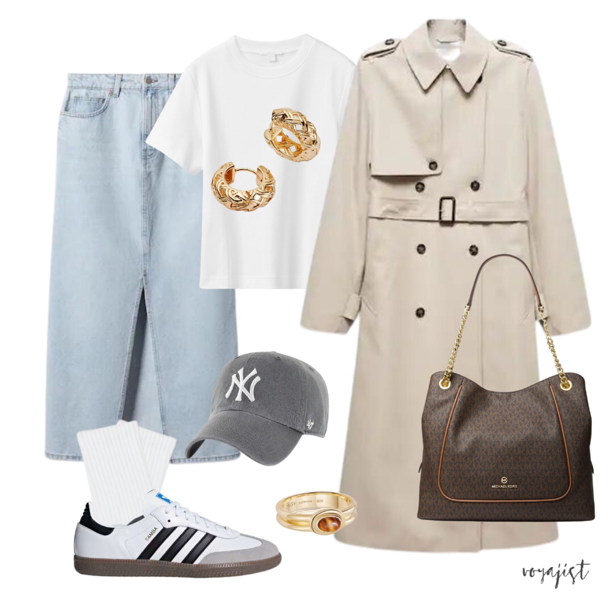 6 ways to wear a denim skirt in autumn

5) With a clean cut white t-shirt, a beige trench coat, a pair of Adidas OG Samba and Michael Kors bag. Style it with gold Daisy London jewellery and a cap for smart casual look.

Visit next posts for other ways of styling denim skirt in Autumn 🍂 

Follow for more fall fashion inspo 💖

#LTKxadidas #workwear #airportoutfit #denimskirt #samba

#LTKSeasonal #LTKshoecrush #LTKstyletip