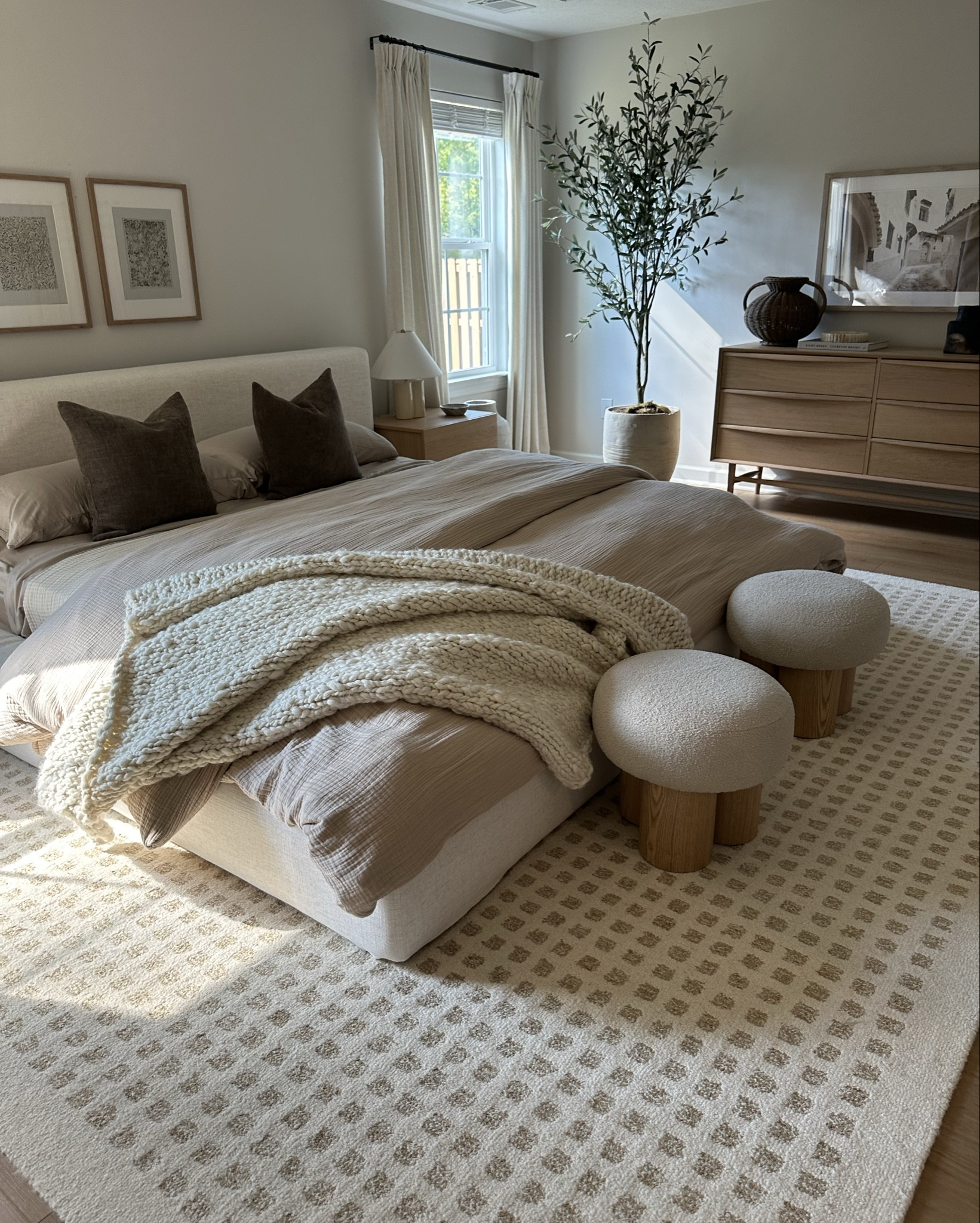 Neutral organic bedroom!
Cozy bedding linen bedding bed quilts bed blanket ottomans neutral rug mirror pedastool glue decor cozy bedroom bedroom furniture 

#LTKHome #LTKStyleTip #LTKFindsUnder100