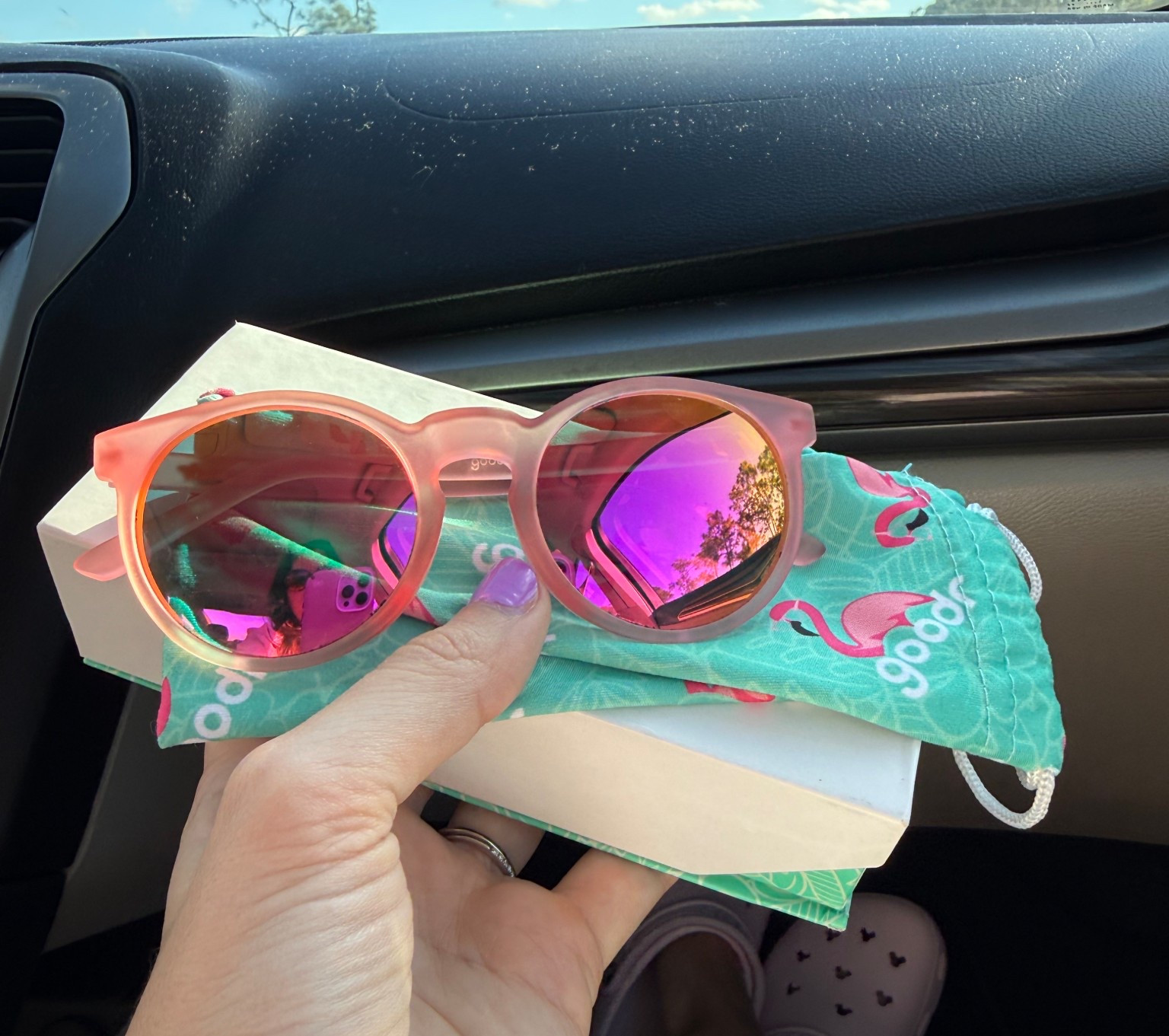 My go-to goodrs when running! This style works well for me and I love the pink (power color) and the colored polarized lens do not discolor the landscape to a point that I notice which makes it easy to keep running without the confusion of a color change when I put them on! Available in men’s, women’s, and kids! 

#LTKMens #LTKActive #LTKFindsUnder50
