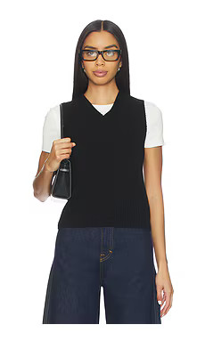 EAVES Sloan Classic Knit Vest in Black from Revolve.com | Revolve Clothing (Global)