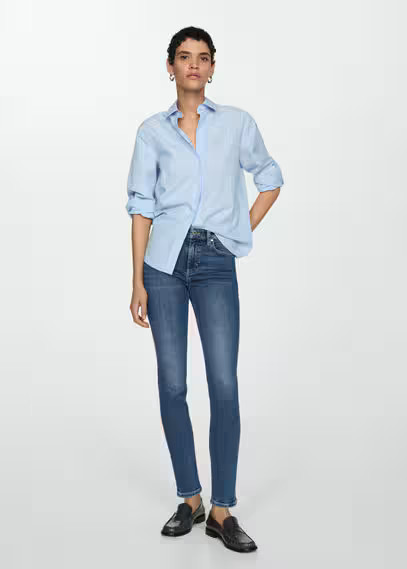 Mid-rise skinny jeans dark blue - Woman - 14 - MANGO | MANGO (UK)