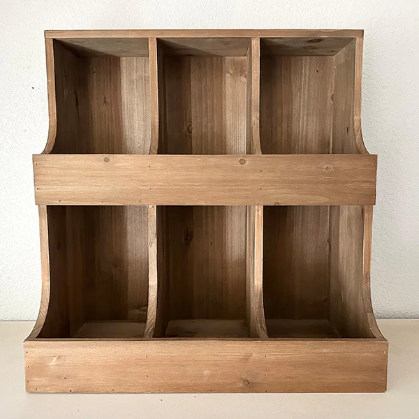 Vintage Inspired Curved Cubby Organizer Shelf - 6 Sections - Decor Steals | Decor Steals