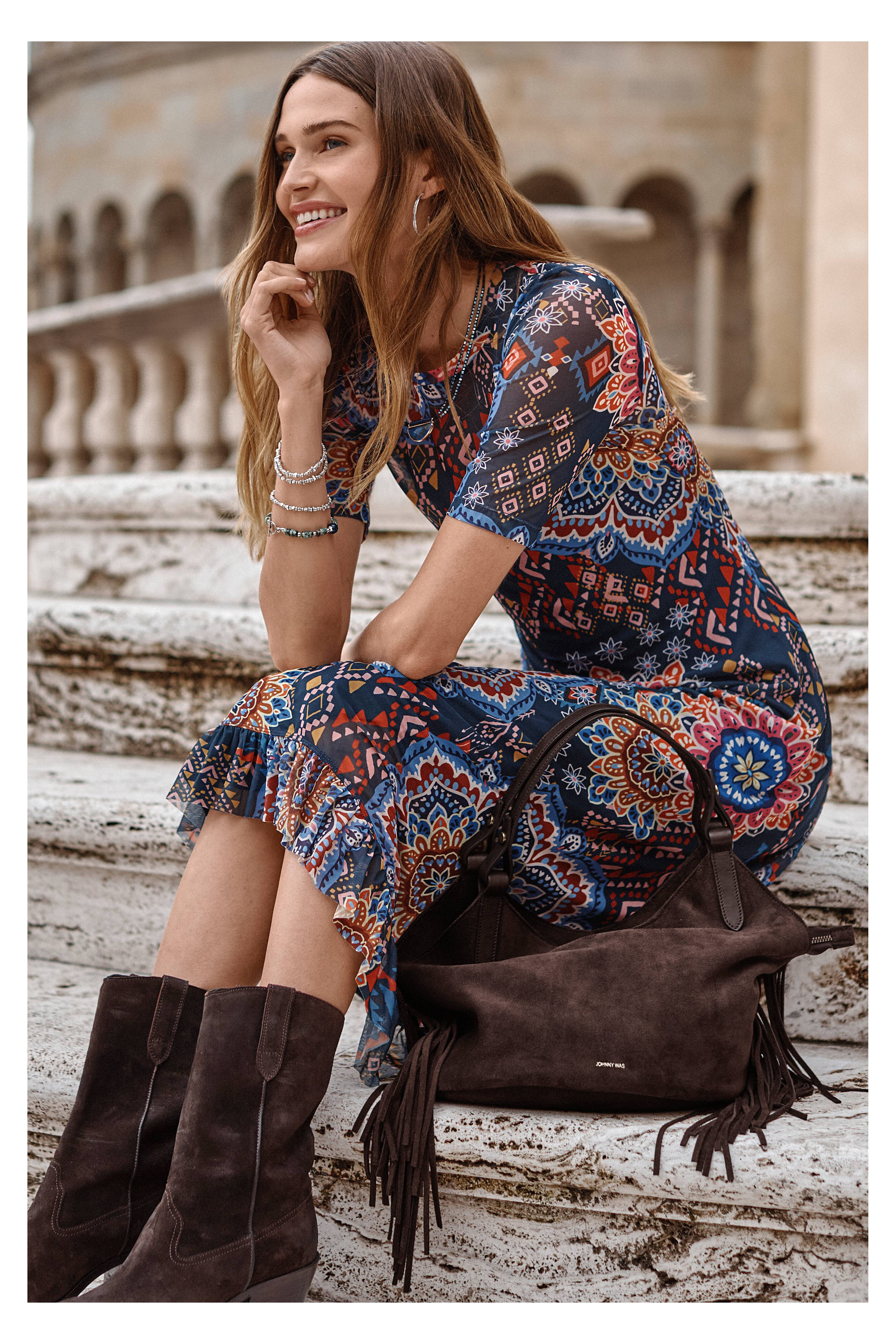 ITALIAN SUEDE FRINGE SHOPPER BAG
                                
                               ... | Johnny Was