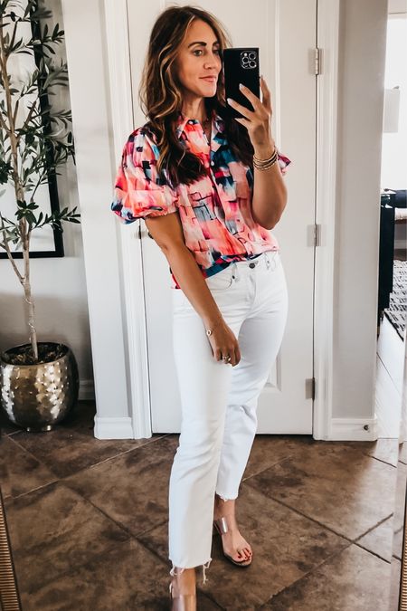 Anthropologie look for less! Anthropologie style, Amazon budget! Abstract watercolor Puff sleeve blouse - Wearing size small 

Amazon fashion, anthro dupe, workwear, spring outfit, summer outfit, dressy casual, white jeans outfit


#LTKSaleAlert #LTKStyleTip #LTKFindsUnder50