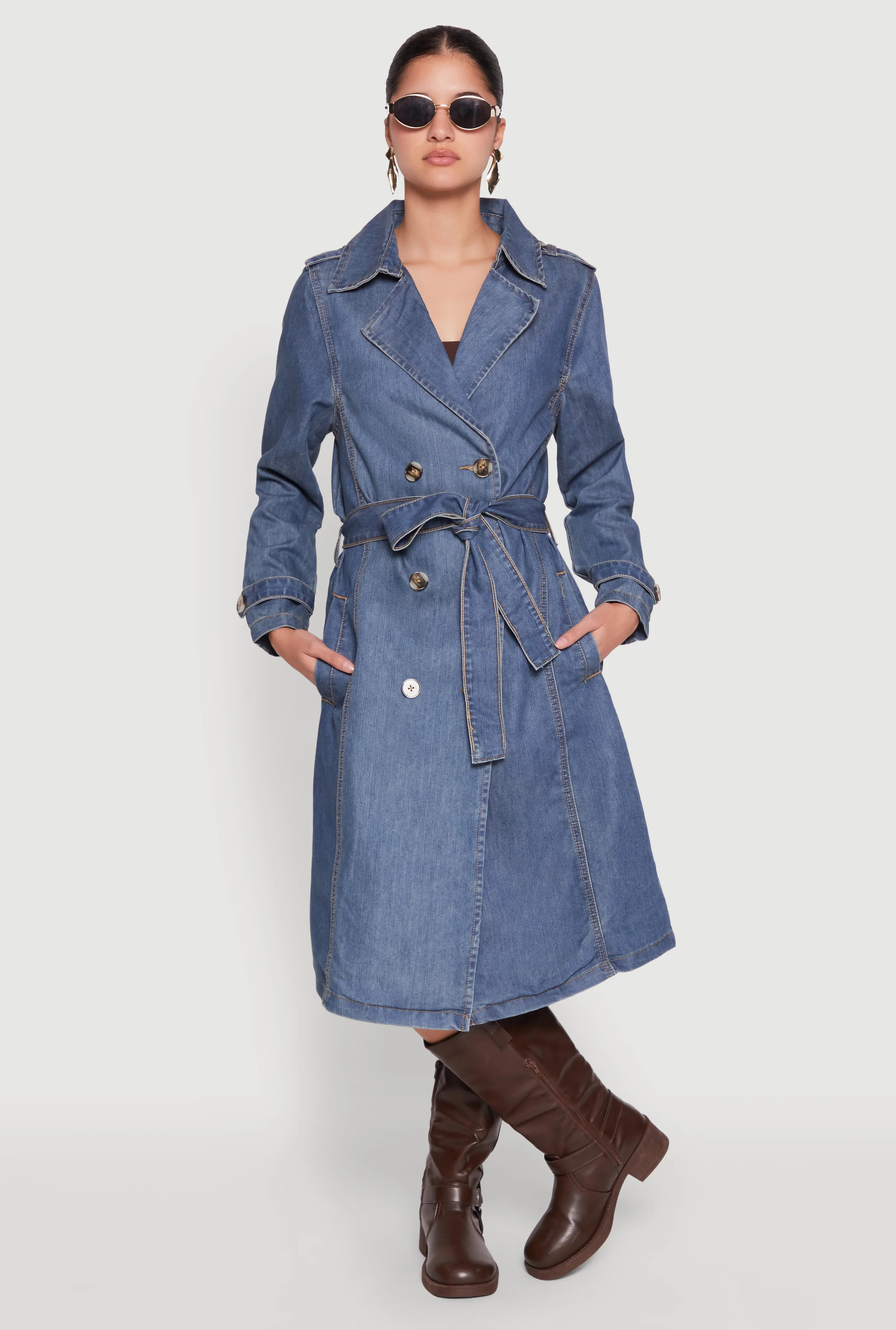 Denim Trench Coat | Rainbow Shops
