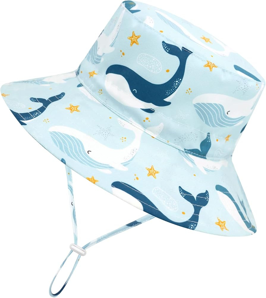 Baby Sun Hat Baby Boy Hats Toddler Hat UPF 50+ Bucket Hat for Baby Girls Infant Beach Hat with Wi... | Amazon (US)
