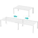 Smart Design Premium Extendable Storage Shelf – Lengthen from 16 to 32.5 in., White – Steel ... | Amazon (US)