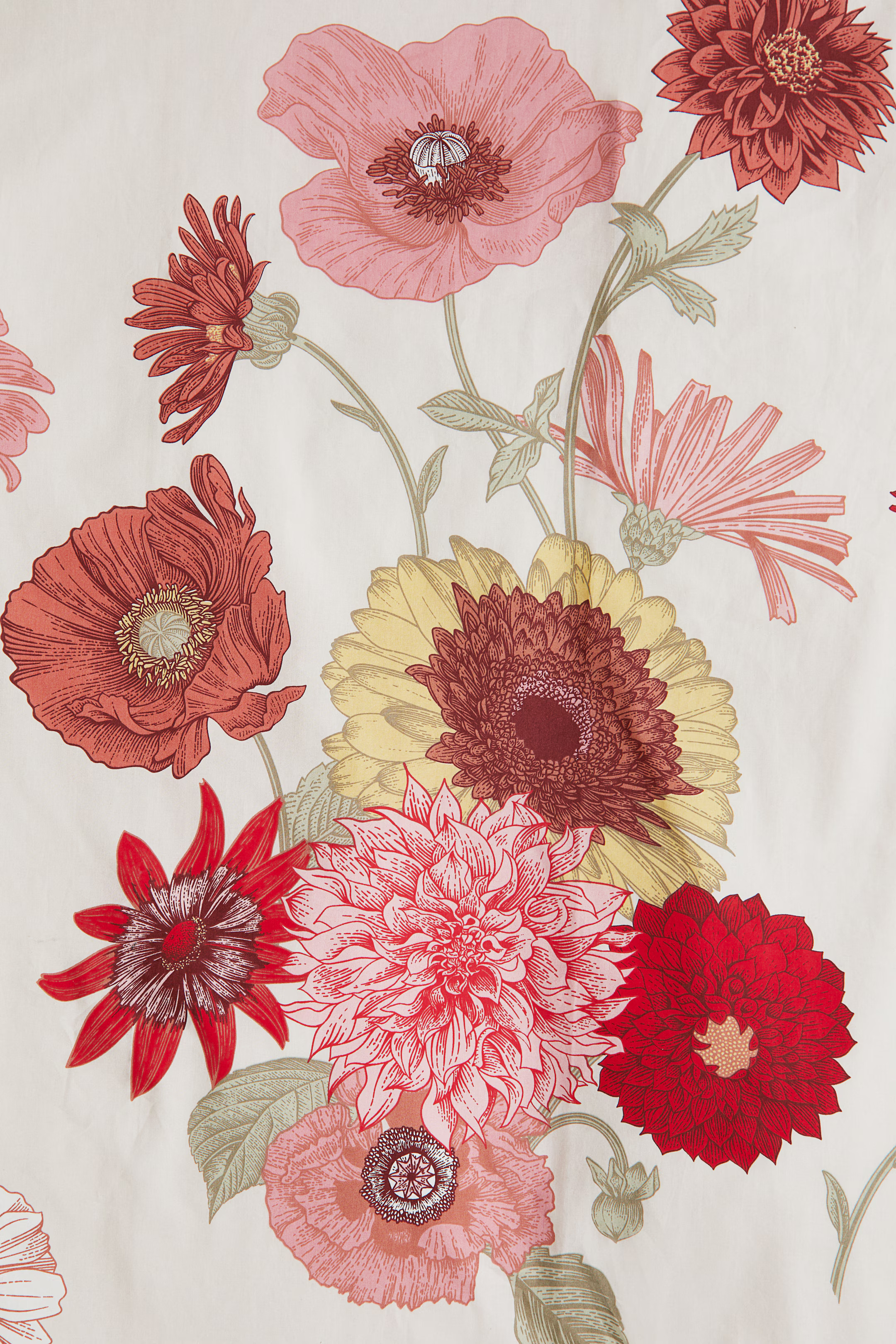 Cotton Percale King/Queen Duvet Cover Set - Light beige/floral - Home All | H&M US | H&M (US + CA)