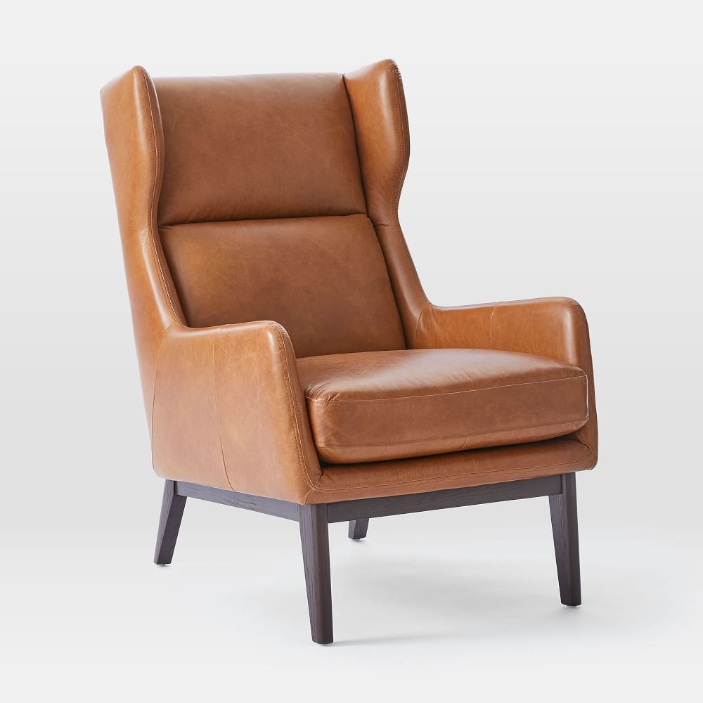 Ryder Leather Chair &amp;amp; Ottoman Set | West Elm (US)