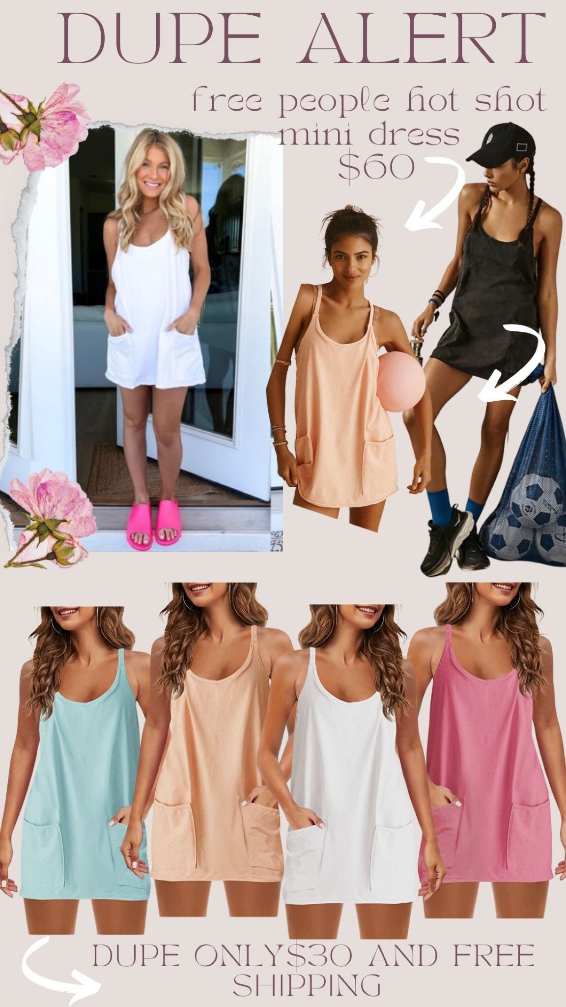 Major Dupler. Hot shot mini dupe. Free people dupe. Summer closet staple. Spring closet staple. Casual spring dress. Pink dress. Blue dress. Orange dress. White dress.

#LTKunder50 #LTKSeasonal #LTKstyletip